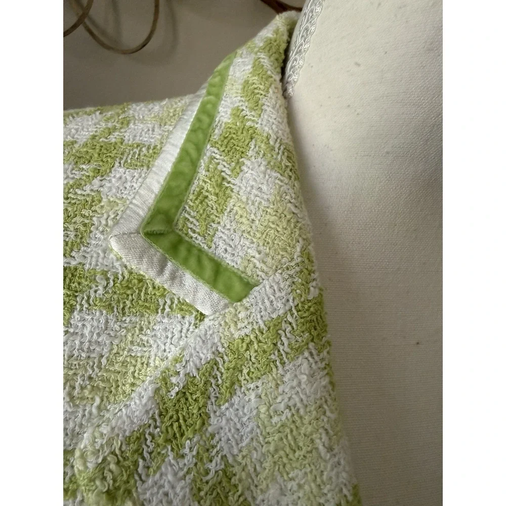 Basler Lime Green Houndstooth Tweed Blazer Jacket Women US 12‎ Germany 38